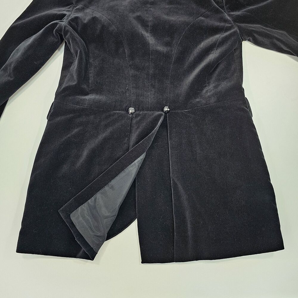 Lauren Ralph Lauren Black Velvet Blazer Size 14 Gothic Vampire Dark Academia - Picture 8 of 8